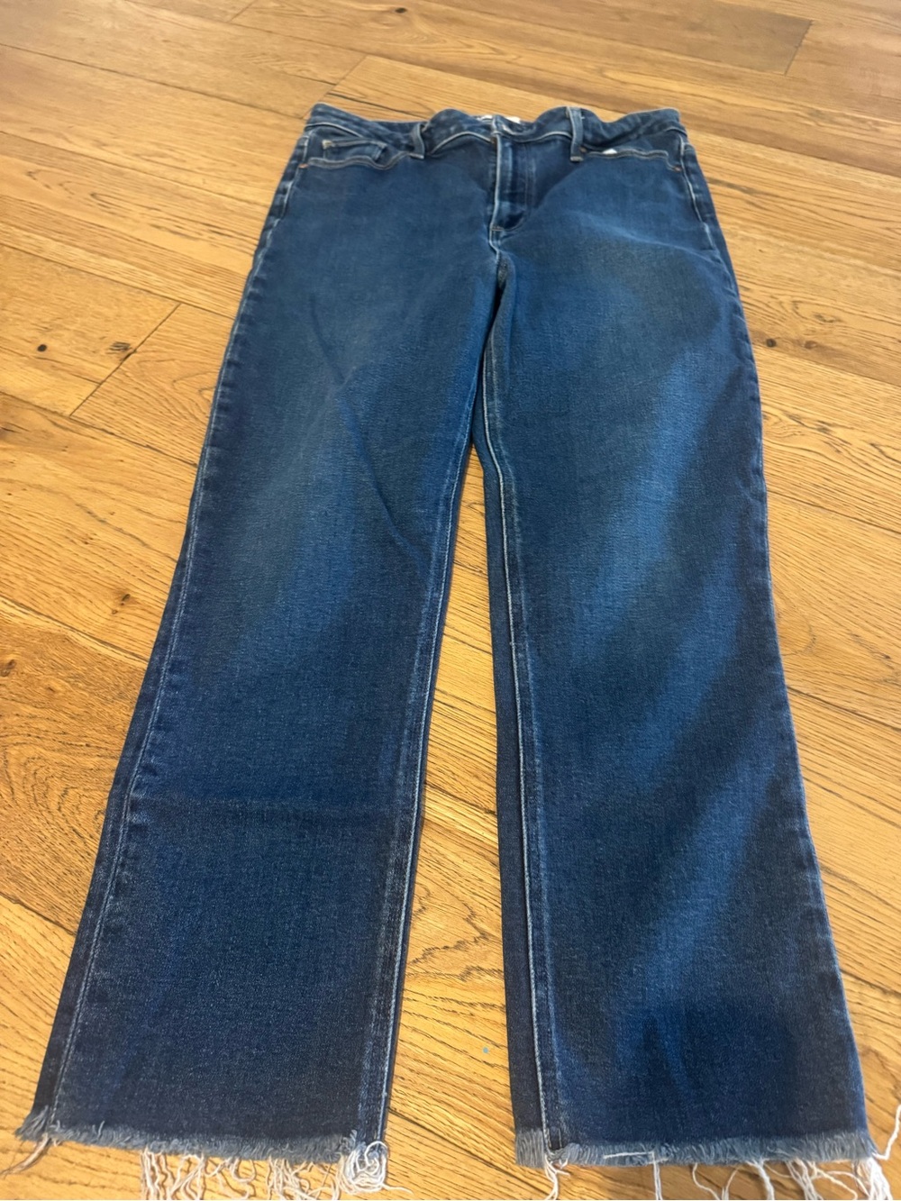 Paige Women’s Dark Blue Raw Hem Jeans